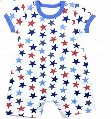Summer 100%  cotton interlock short sleeve girls boys baby pajamas kids clothes