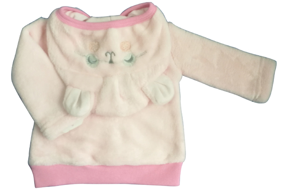 100% polyester  Winter Cardigan Animal Themed Baby Clothes Embroidery With Zipper