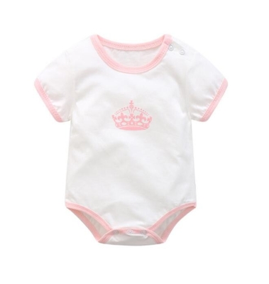 Cor curto 130GSM dos Bodysuits PMS da luva do bebê confortável - 200GSM