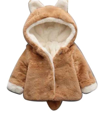 O bebê animal do casaco de lã do inverno veste o bordado com roupa das crianças do zíper