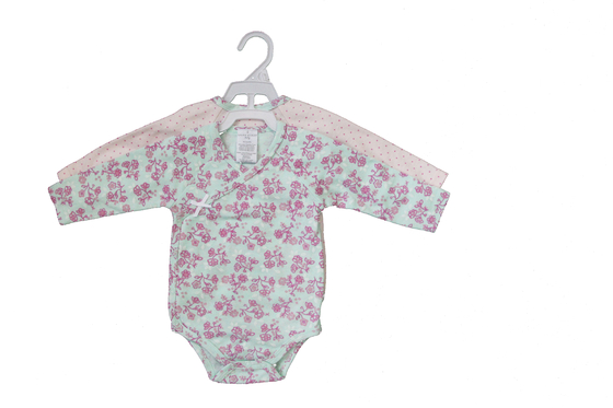 Algodão de duas partes de Onesies 60% da luva longa do bebê a favor do meio ambiente