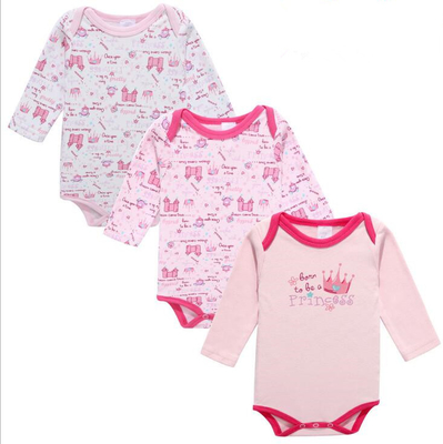 O bebê recém-nascido bonito do outono da mola veste o Romper longo do bebê da luva do algodão