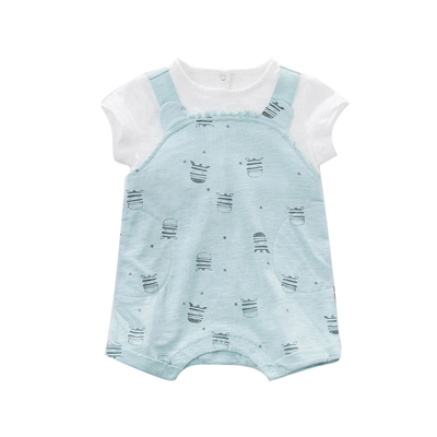 Tela unisex confortável do desgaste do bebê que imprime o bloqueio 100% do algodão 180G